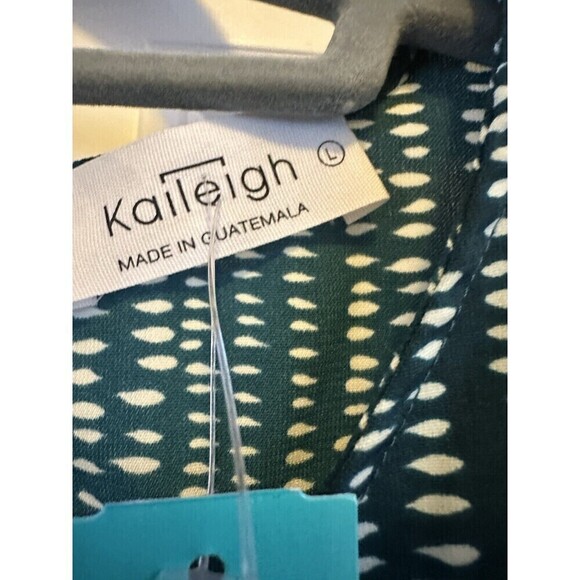 Stitch Fix Blouse Kayleigh Haylee Wrap Blouse Teal Size large NWT - Picture 7 of 10